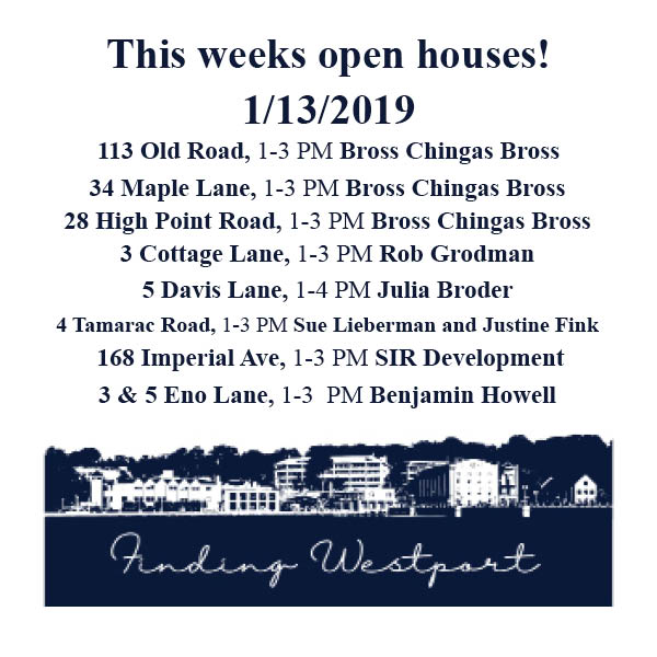 Open house list, Westport, Connecticut