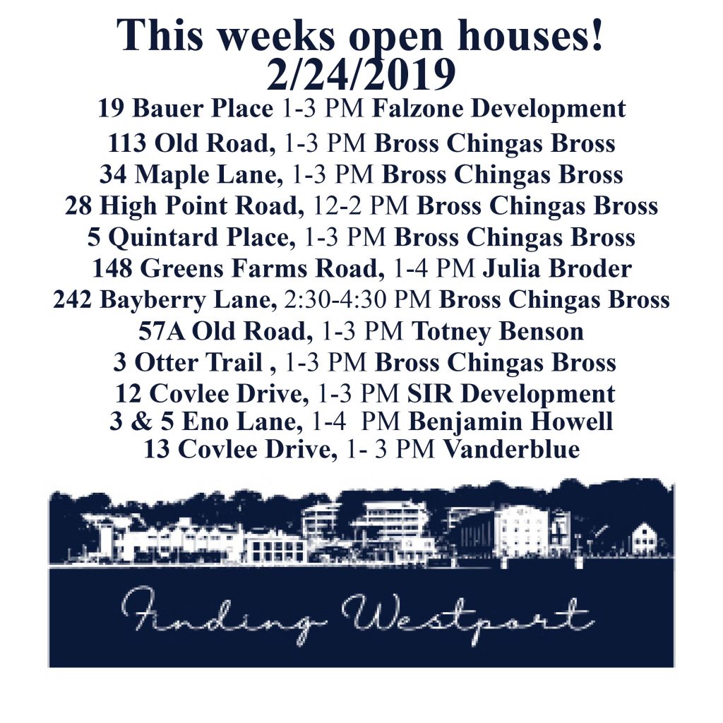 Open house list, Westport, Connecticut 